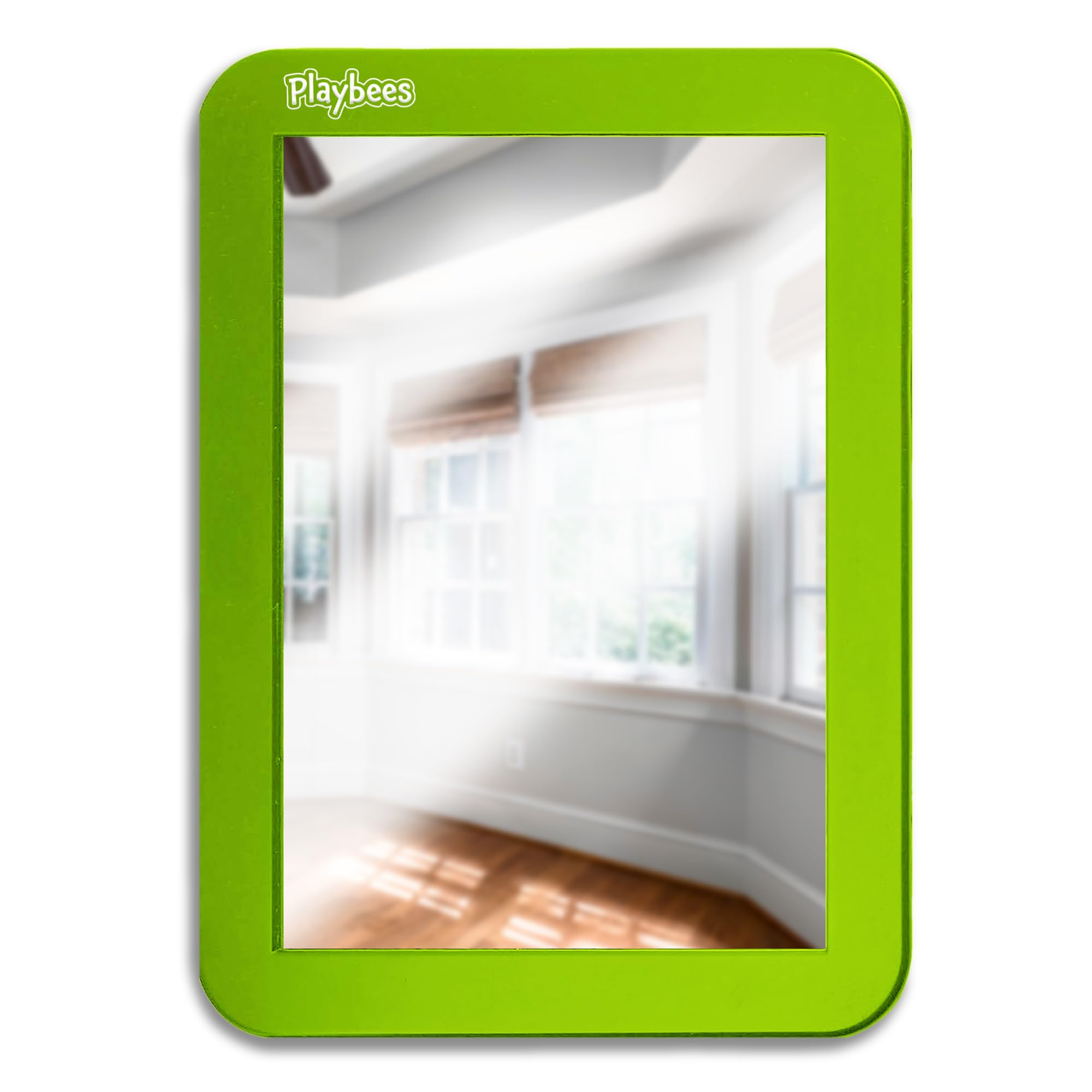 Playbees Magnetic Locker Mirror - Green - Ideal for School Locker, Bathroom, Refrigerator, Office Cabinet, Workshop Toolbox, Home Use, Locker