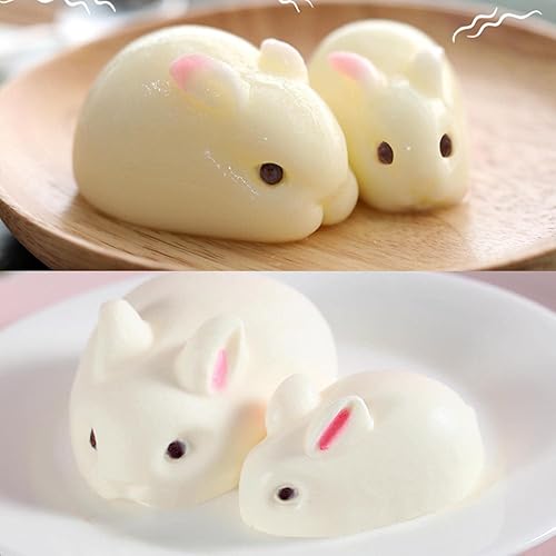 Miniatura 2 de Molde de chocolate de conejo de Pascua 3D, molde de silicona para hornear conejo para hornear, postre francés, fondant, mousse, pastel, pudín,