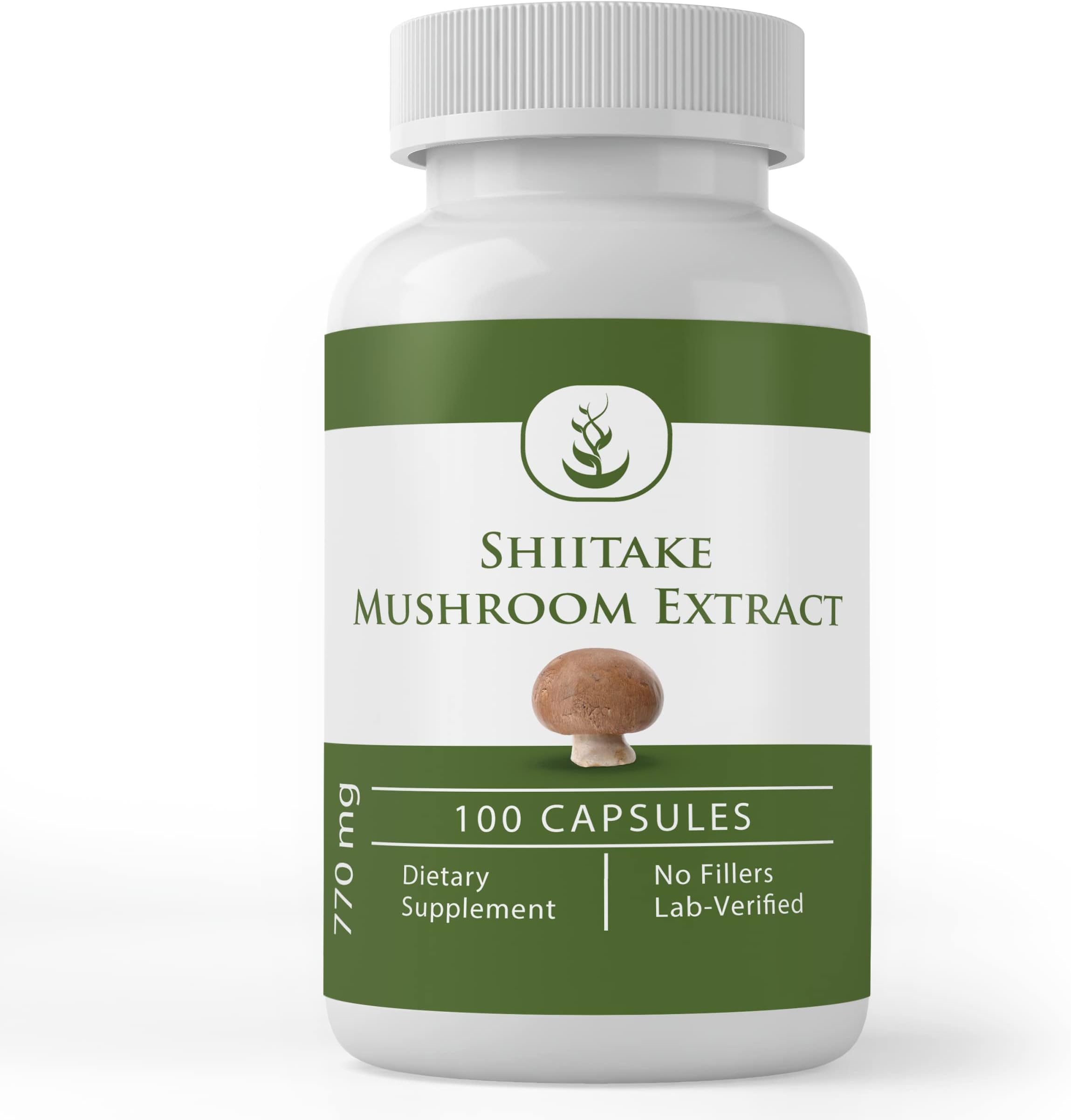 PURE ORIGINAL INGREDIENTS Shiitake Mushroom Extract (100 Capsules) Heart, Bone Strength, 100% No Additives or Fillers