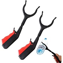 Bibabala Reacher Grabber Tool, 2pcs 30cm Grabbers for Seniors, Lightweight Handy Trash Claw Grabber, Mobility Aid Reaching Assist Tool for Trash Pick Up, Litter PickerBlack+Red