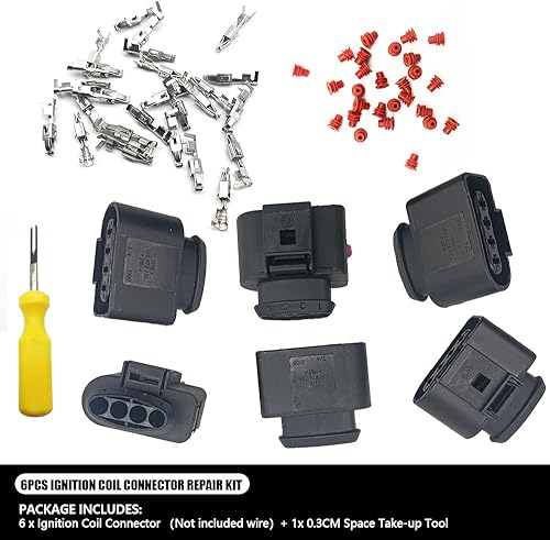 Miniatura 2 de Kit de reparación de conector de bobina de encendido 6 uds. Cableado de enchufe Wherramienta para Audi VW reemplazar 4B0 973 724 4B0973724