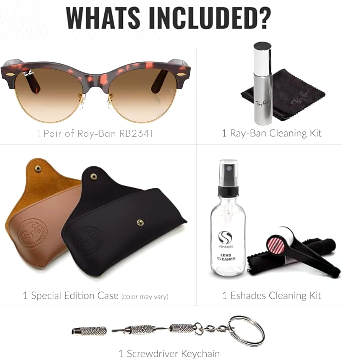 Ray-Ban RB2341 CLUBMASTER WAY Square Shaped Sunglasses for Men & Women with Official RAYBAN Eyewear Kit