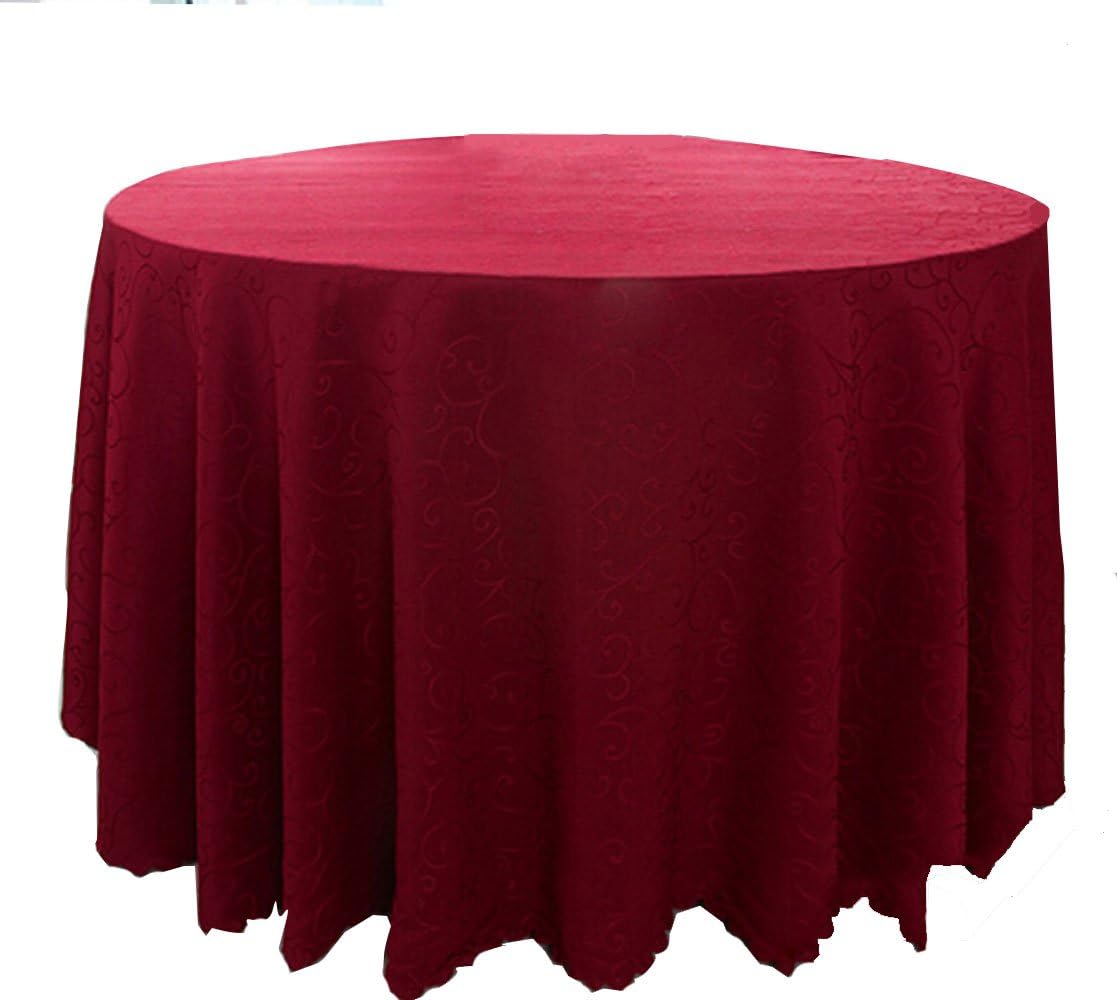Polyester Tablecloth Round Tablecloth Table Cover (Coffee, 86.60 Inch)