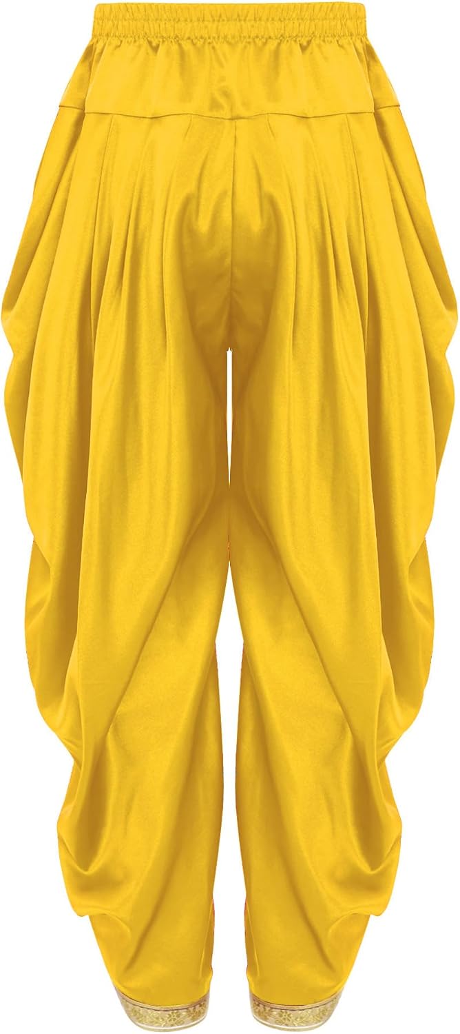 Kids Boys Elastic Waist Indian Dhoti Pants Casual Draped Baggy Yoga Dance Palazzo Satin Harem Trousers