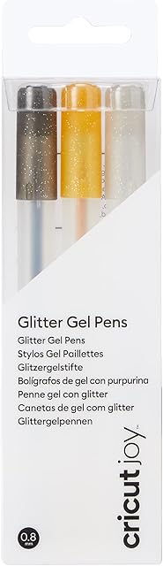 Cricut 2008070 Joy Glitter Gel Pens 0.8, Black/Gold/Silver (3 ct)