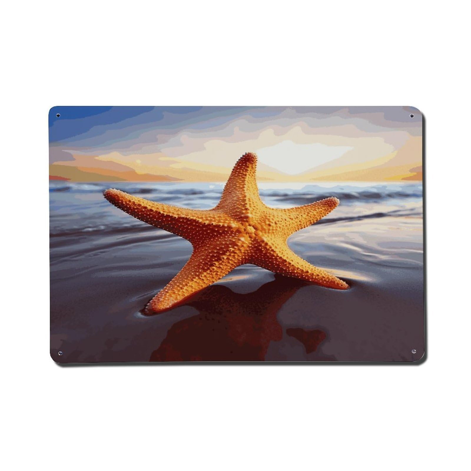 Adfgyerh Style Starfish Metal Signs Funny, Aluminum Tin Sign Indoor Outdoor Decor, Vintage Signs For Home Office Kitchen Bar Cafe Garden Farmhouse Wall Decor