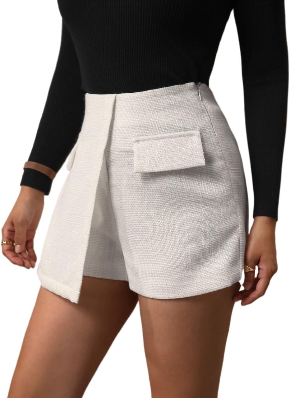 Summer Skort Women's Casual Shorts, X-Small, White