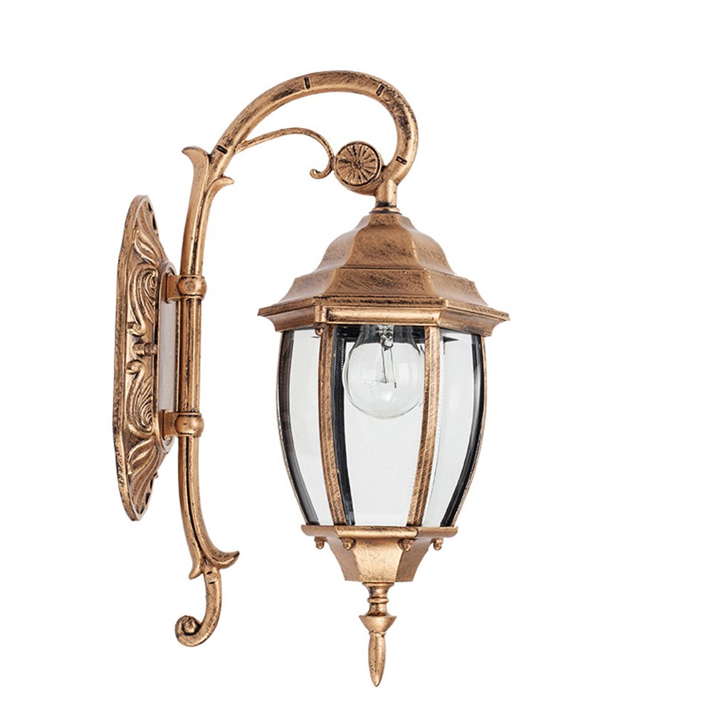Applique murale méditerranéenne en verre et métal pour entrée de villa