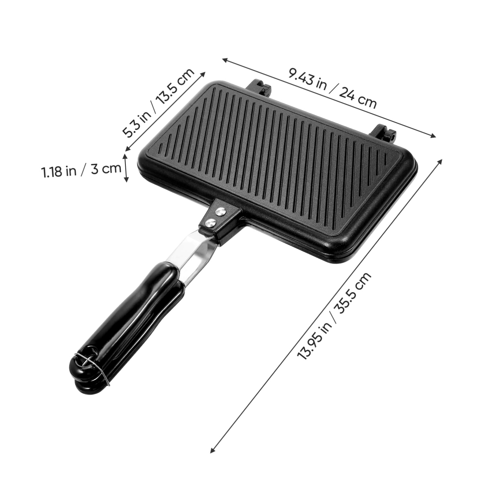 BEBEMOKO Sandwich Baking Pan Lid Double Sided Sandwich Press Aluminum Frying Pan for Home Kitchen