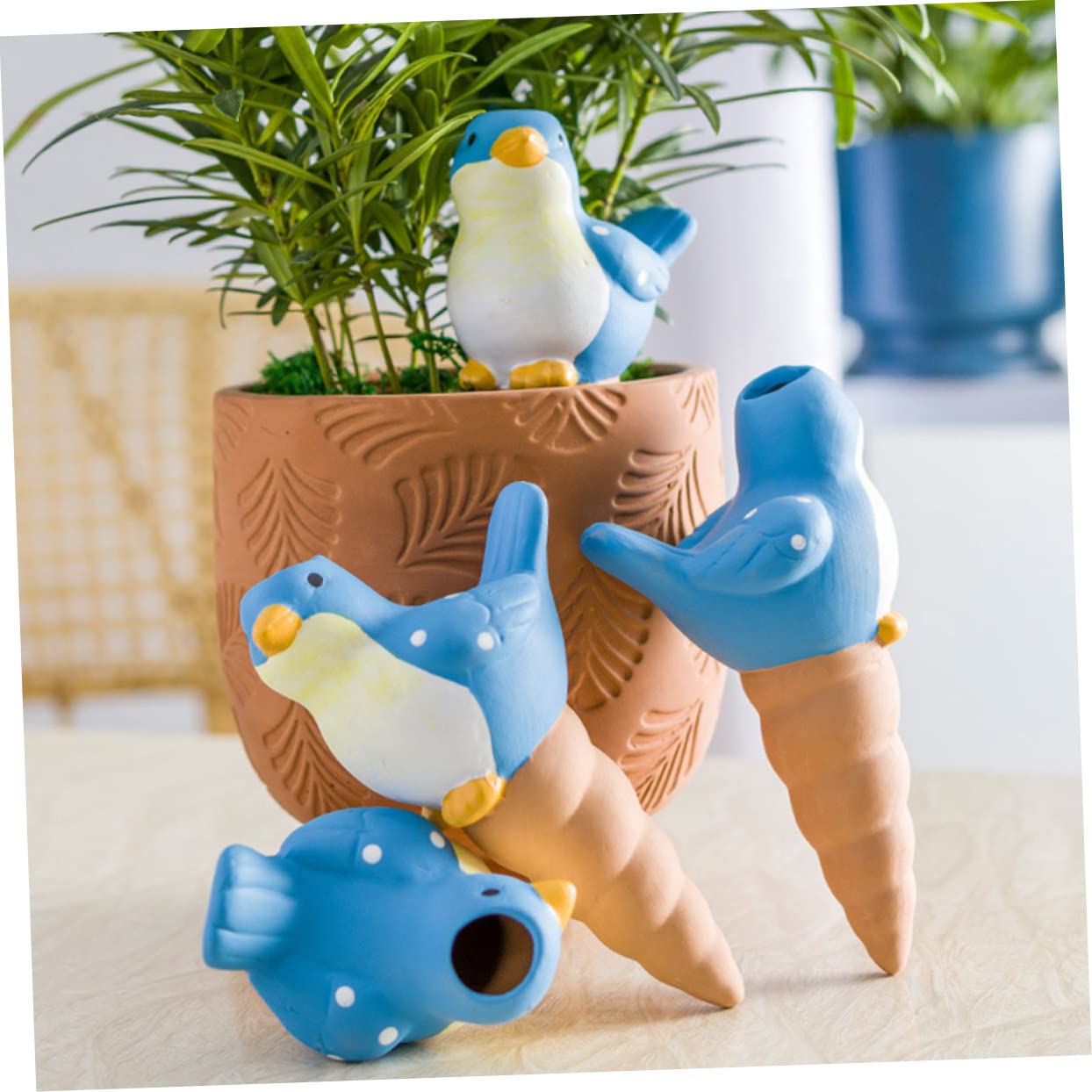 Gatuida Sfere di Irrigazione Automatica in Ceramica per Piante 4Pezzi, Globi d'Acqua per Giardino e Terrazza