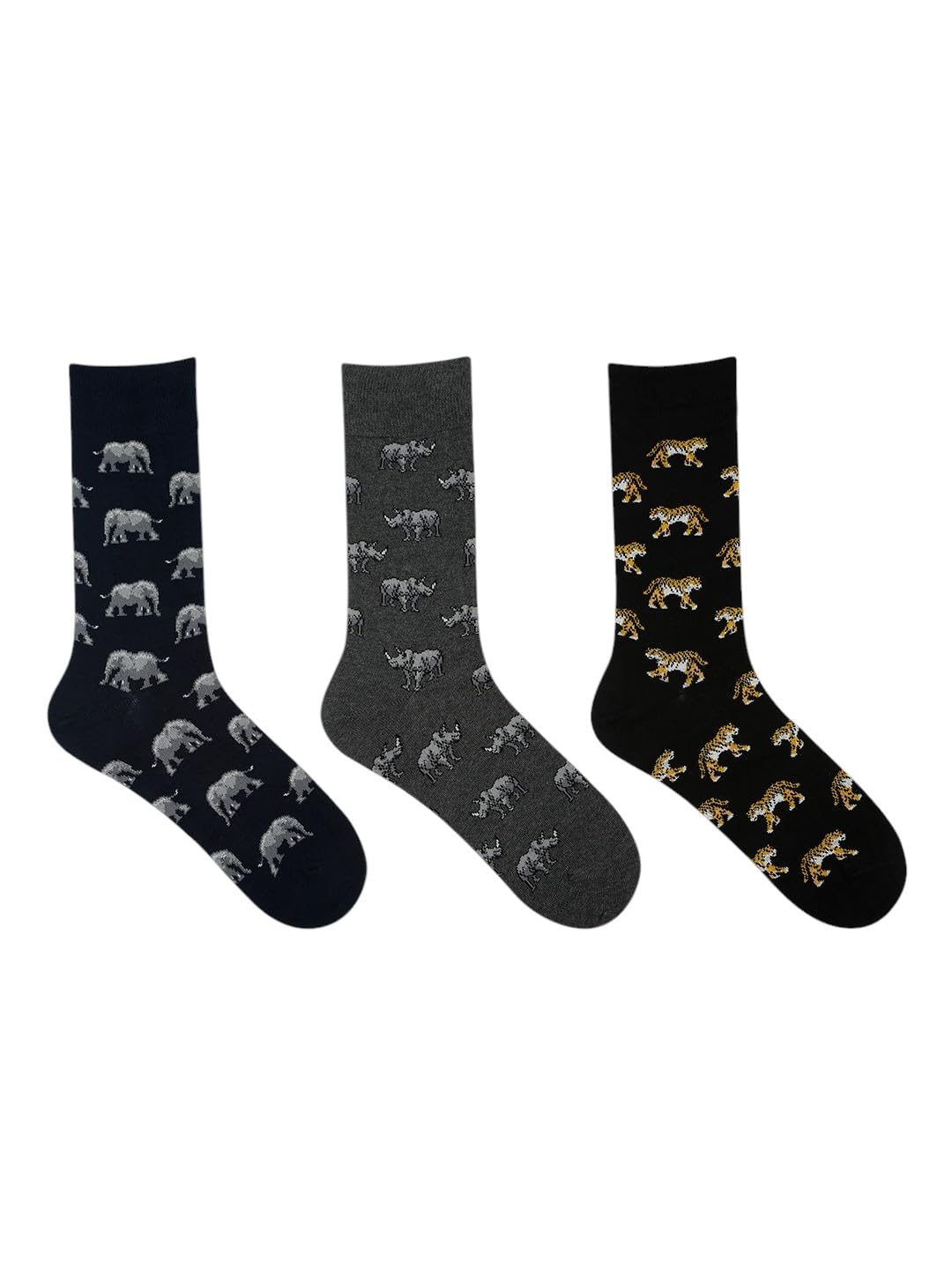 SocksXpress Men's WWF Lowcut Socks | 3-Pack | Animal Print Design | Free Size | Cotton Socks