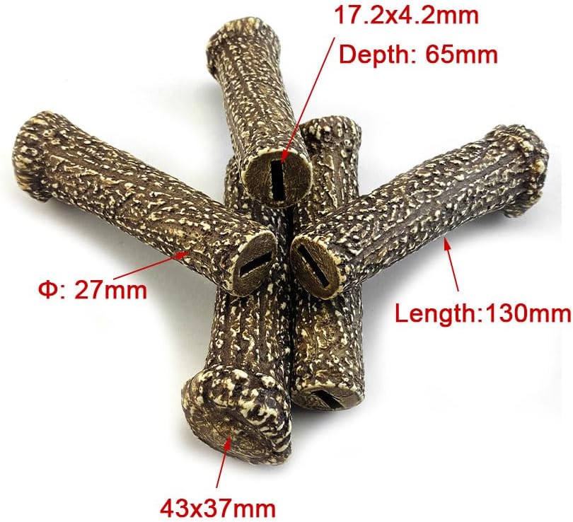 RECHERE 1PCS POM Resin Imitation Sambar Stag Antler Horn Knife Scales Handle for Sword Knives Making image 2