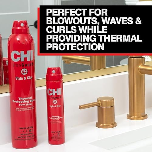 Miniatura 6 de CHI 44 Iron Guard Style & Stay Firm Hold Spray protector, protector térmico y laca para el cabello para una sujeción duradera, sin sulfatos ni