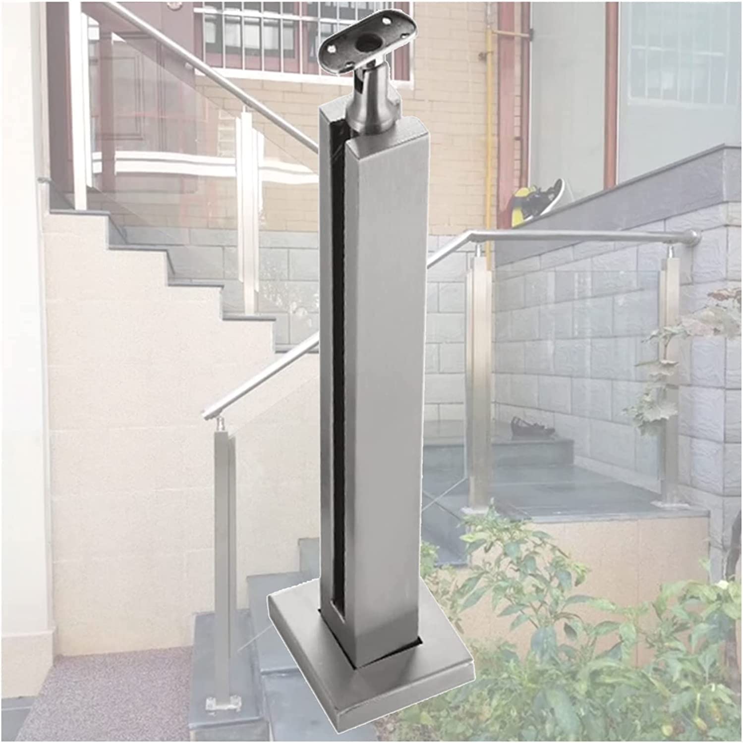 Poteaux de balustrade en verre pour marches extérieures système de garde-corps acier