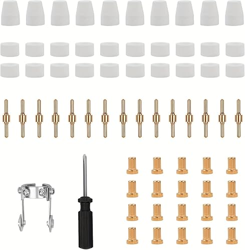 SSimder - 67 unidades de consumibles para cortador de plasma con guía de rodillos, boquillas espaciadoras electrodos para cortador de plasma PT-31