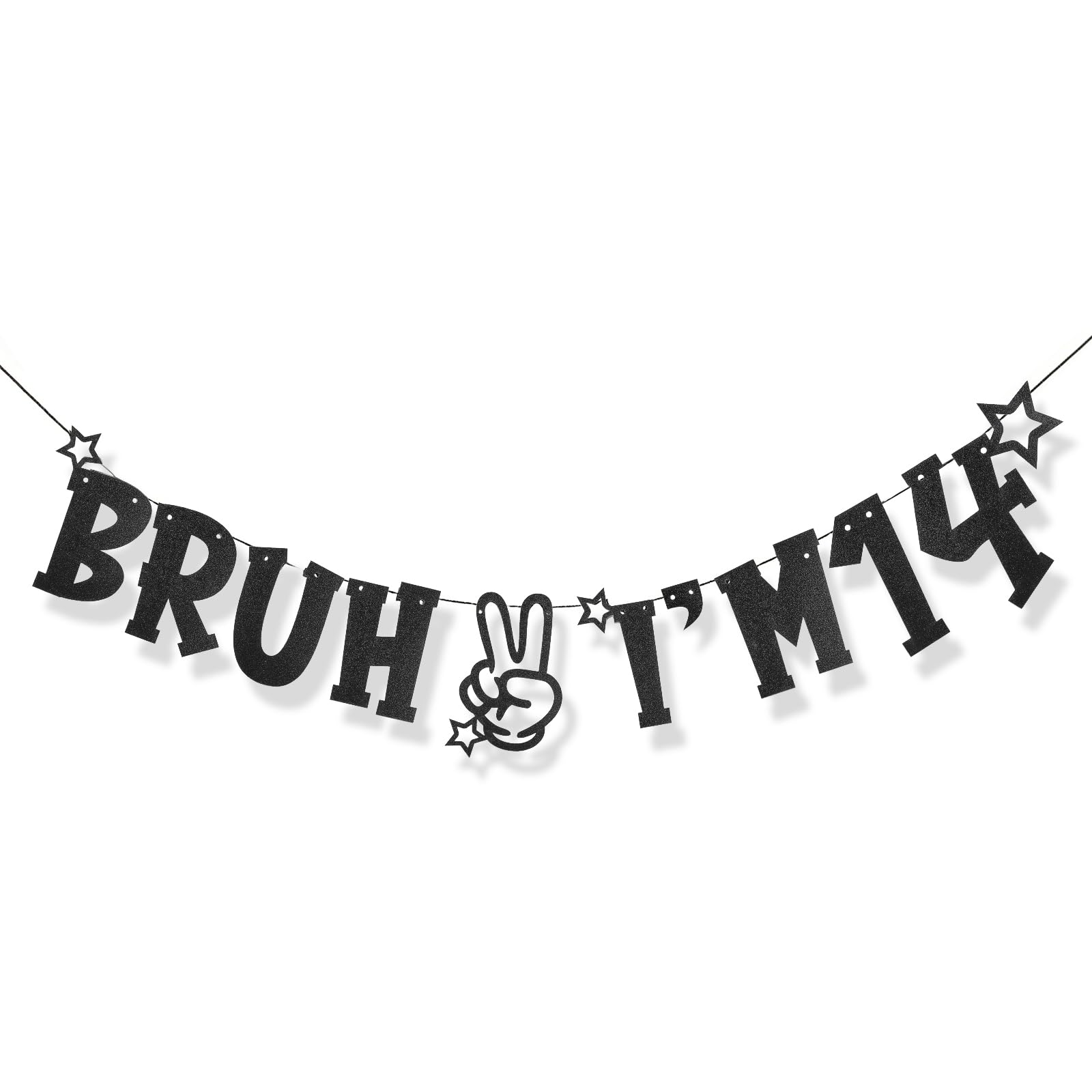 Happy 14th Birthday Banner – 14th Birthday Decorations, Flashing Black Party Banner for Boys and Girls, 14 year old Birthday Party Supplies