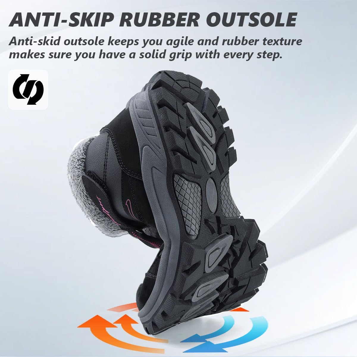 MAIZUN Womens Winter Snow Boots Fur Lined Warm Hiking Ankle Boots Outdoor Trekking Walking Shoes - Image 5