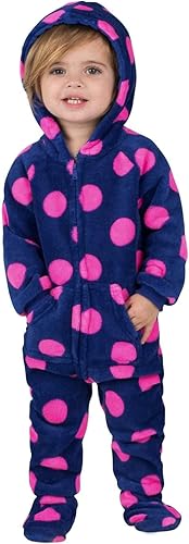 Footed Pajamas Candy Cane Lane Infant Hoodie Chenille Onesie