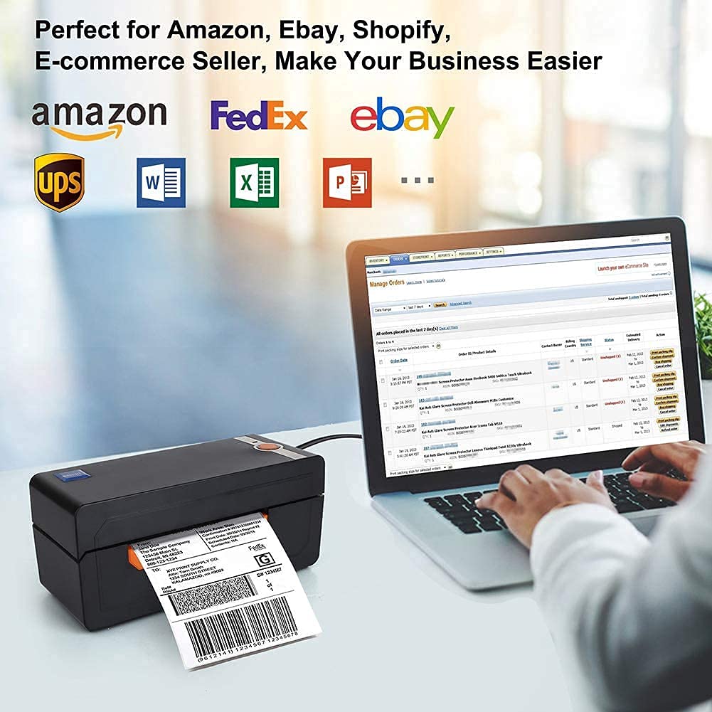 Stampante Etichette, Stampante Termica Etichette con codice a Barre USB, Stampante spedizione 4 * 6 Compatibile con Stampa ordini Macchine Adesivi Termici supermercati al Dettaglio