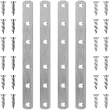 4 Pcs Straight Brackets 8 Inch Flat Brace Stainless Steel Straight Mending Plates for Wood, Heavy Duty Repair Fixing Joining Brackets with Screws