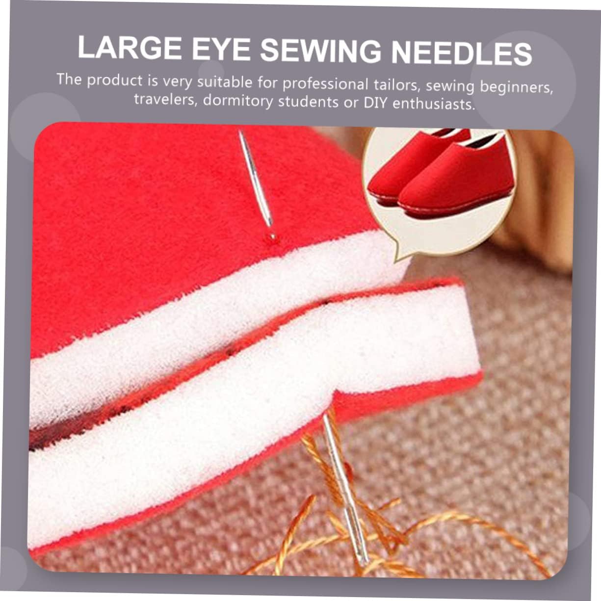 Gadpiparty 5sets Large Eye Needles Embroidery and Stitching Tools for Hand Sewing Crafting and DIY Projects Convenient Storage Tubes Included