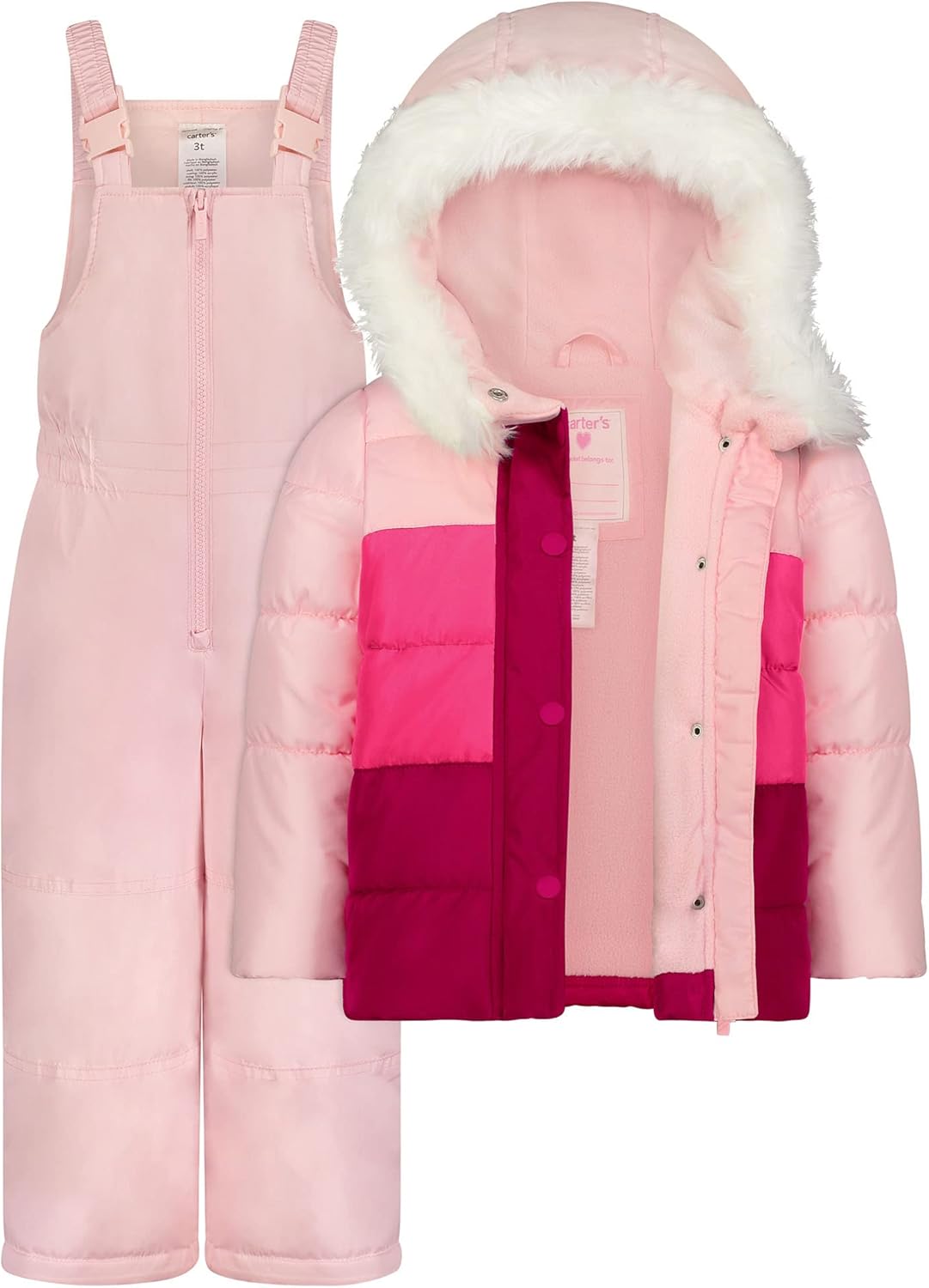 Carter's Little Girls Winter Snowsuit Pink - 4