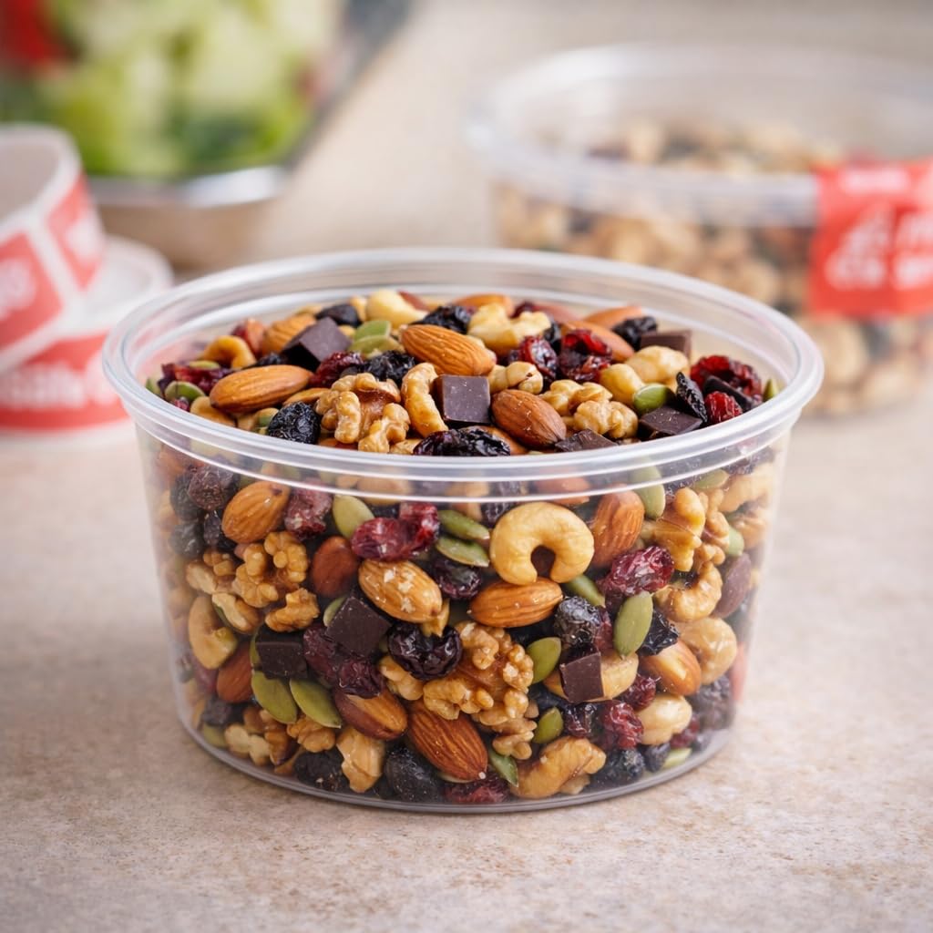Forceman Clear Round Plastic Takeaway Containers With Lids Stackable - Reusable, Leakproof, Dishwasher & Microwave Safe, Bpa Free Meal Prep Containers (100, 16Oz / 500Ml)