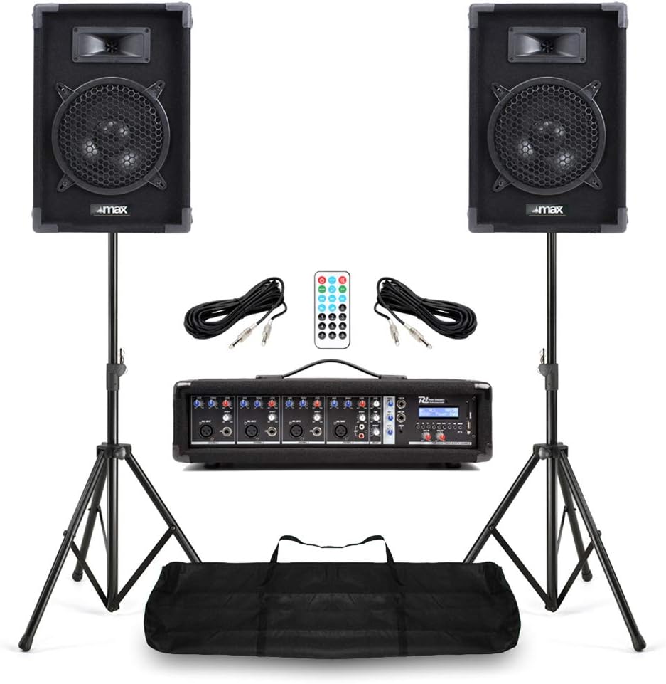 Complete PA System for Bands 4Channel Powered Mixer with 8 PA