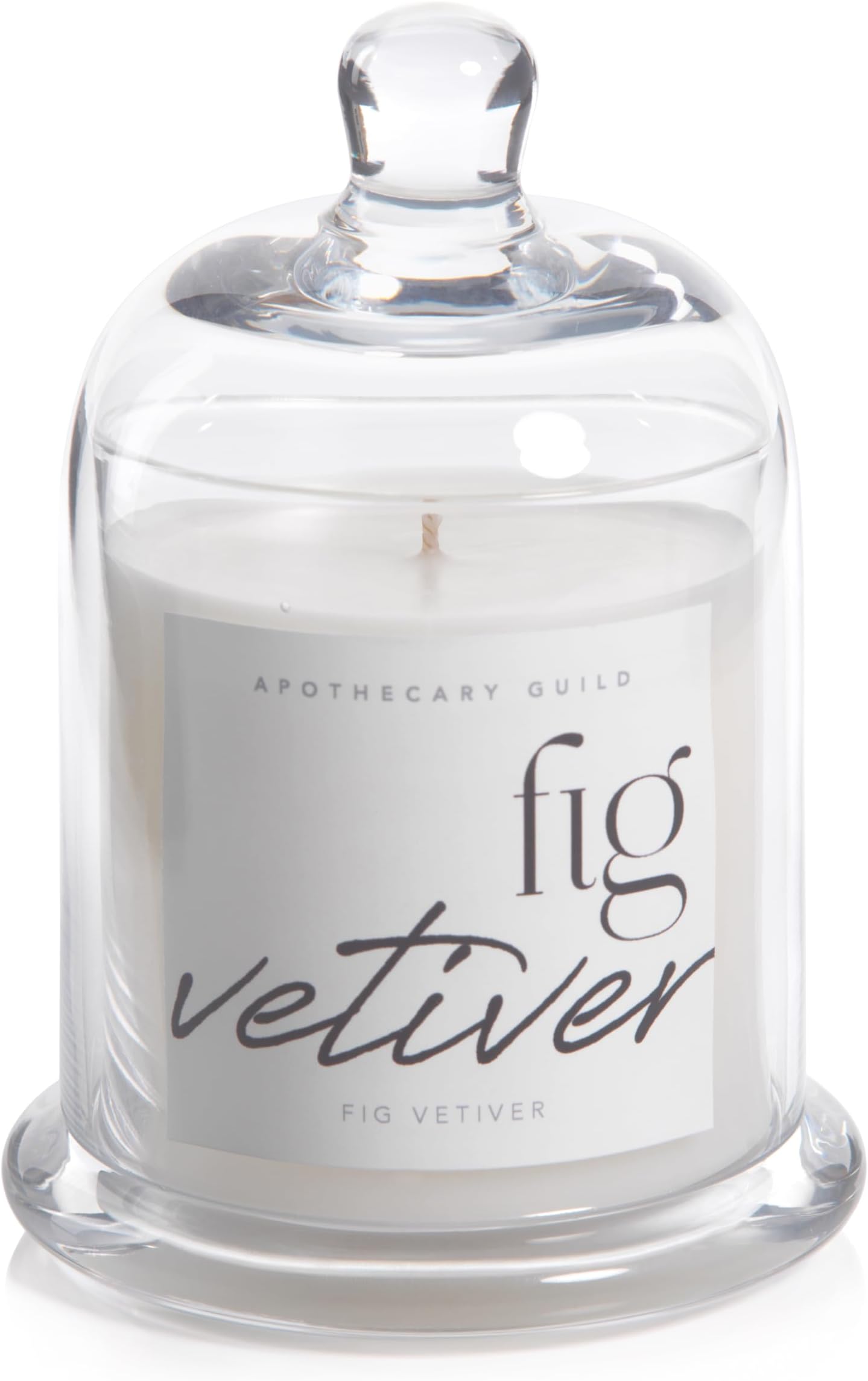 Apothecary Guild Scented Jar Candle with Glass Cloche, 10.19 oz - Black Fig Vetiver
