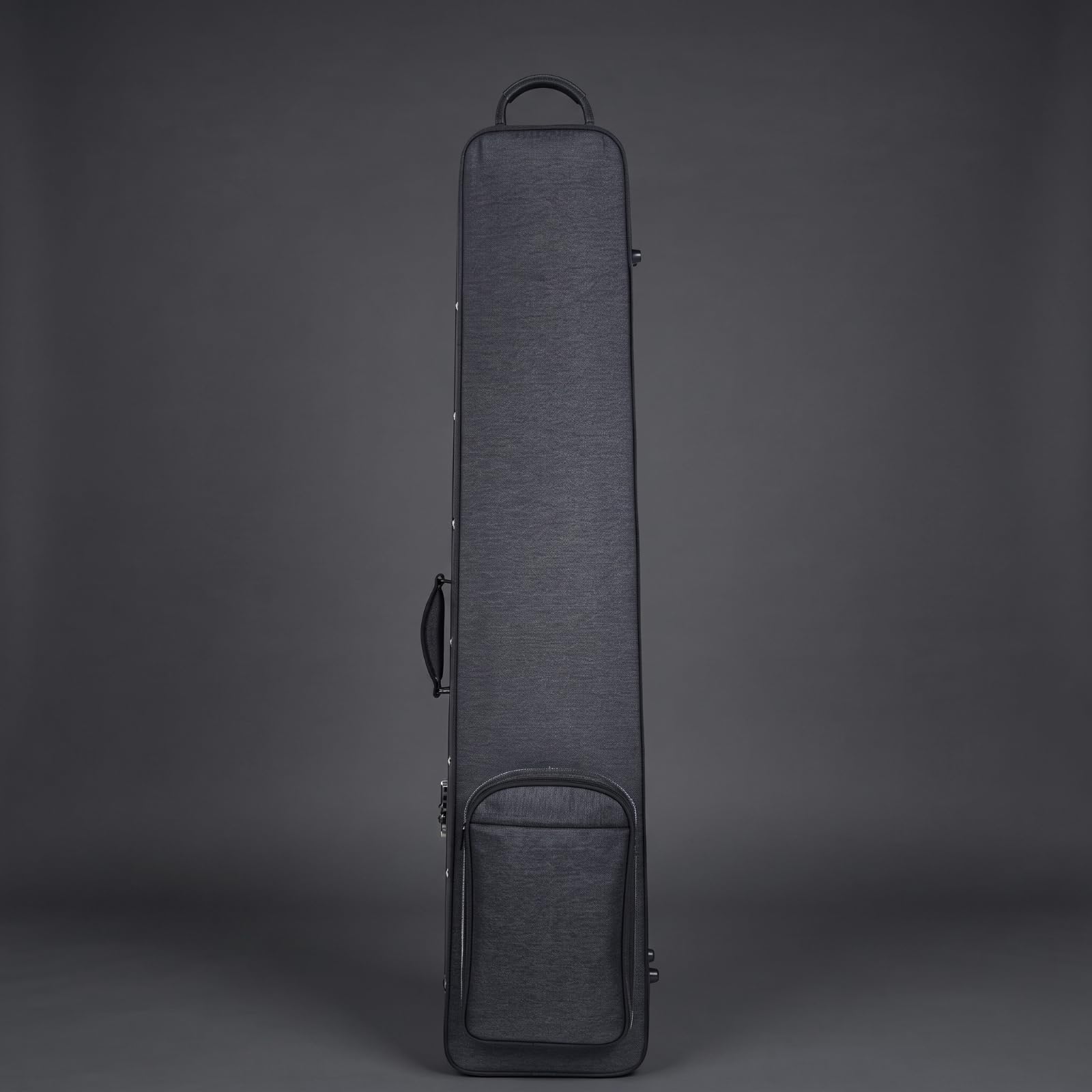 Guqin Tasche Rollkoffer Instrumentenkoffer Instrumententasche Hülle aus Oxford mit Rollen Und Trageoptionen Gepolstert mit Frontfach Und Zipper für, Oxford-Gewebe Schwarz Mit Rollen