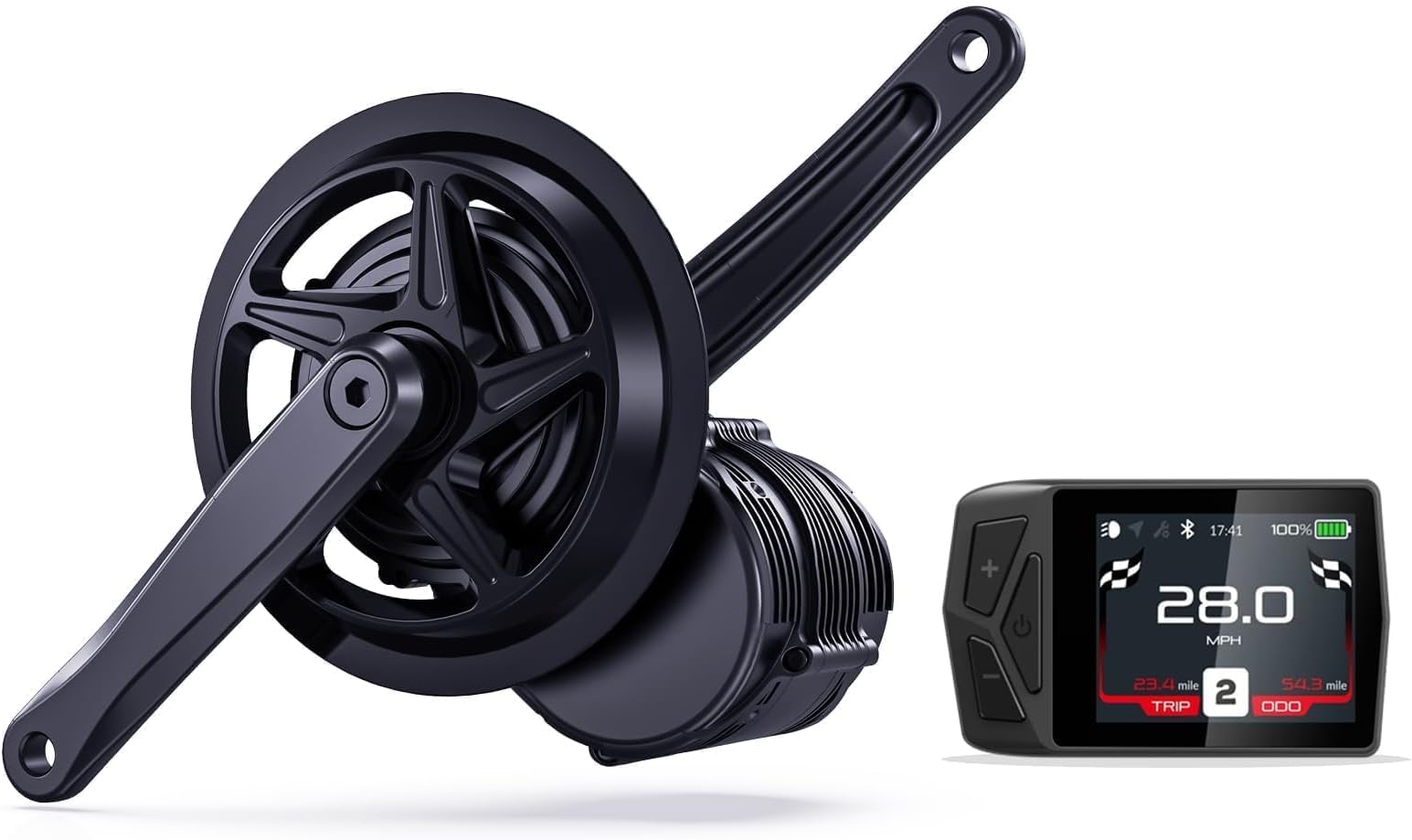 TSDZ8 750W Mid-Drive Ebike Conversion Kit - Upgrade Your Ride with Powerful Electric Bike Kit (68mm/73mm BB Length, Universal Fit, B02N Display)