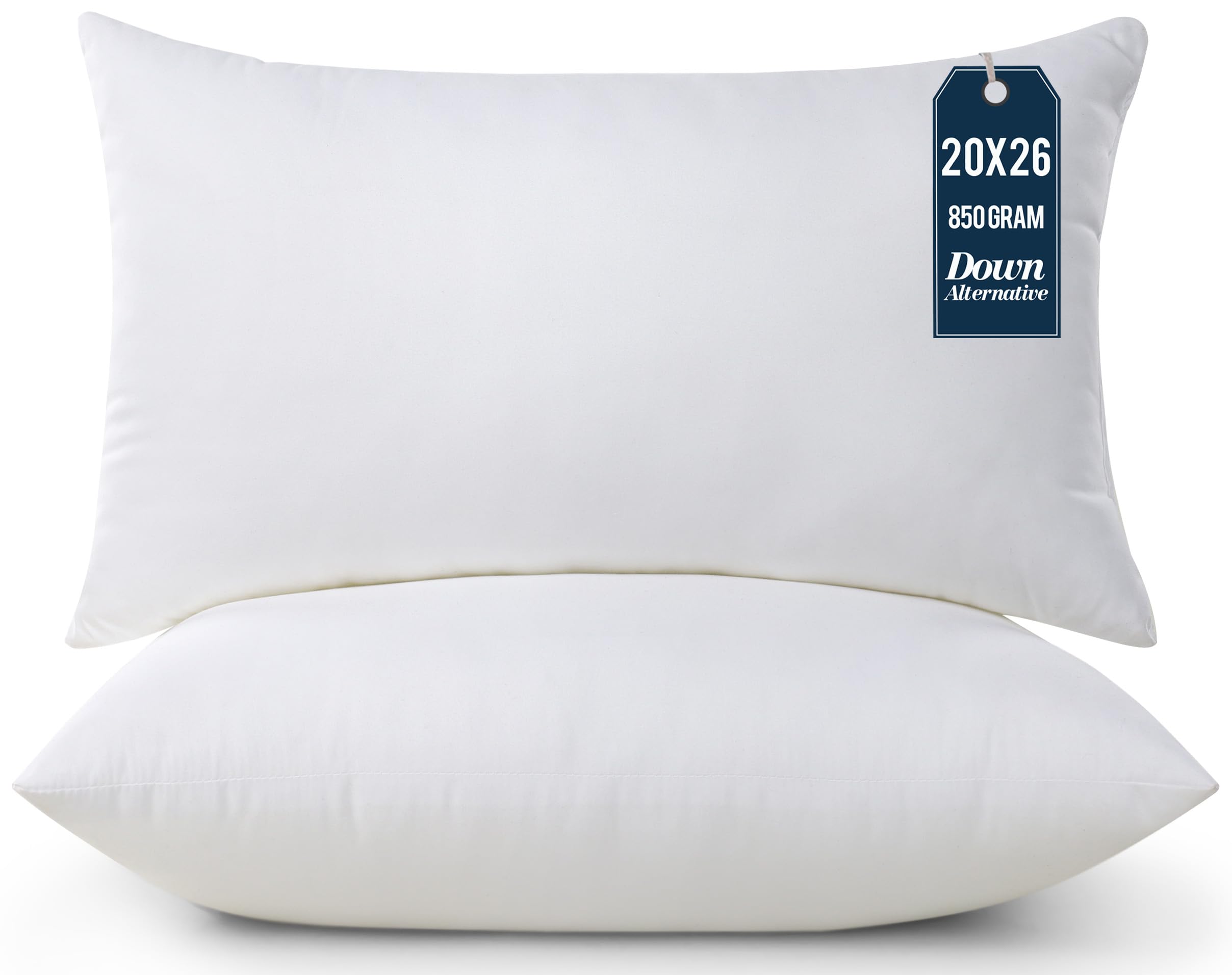 Utopia Bedding Throw Pillows Insert (Pack of 2, White) - 20 x 26 Inches Bed and Couch Pillows - Indoor Decorative Pillow