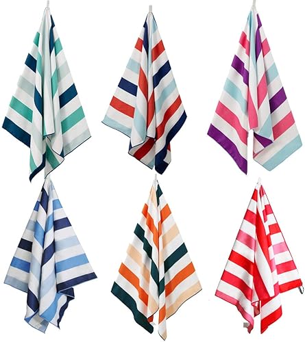 Exclusivo Mezcla toalla de playa grande de microfibra, repelente a la arena, para deportes y natación, piscina toalla para niños y adultos (paquete