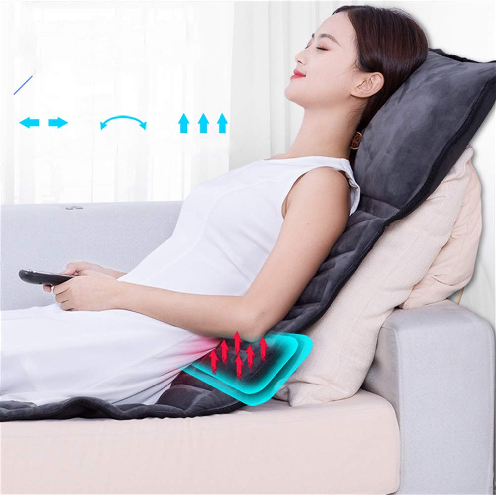 Cojín de silla de masaje con calefacción de cuerpo completo,Almohadilla de colchón de masaje vibratorio de amasamiento profundo,Estera de masaje de cuerpo completo para aliviar el dolor de cuello, esp