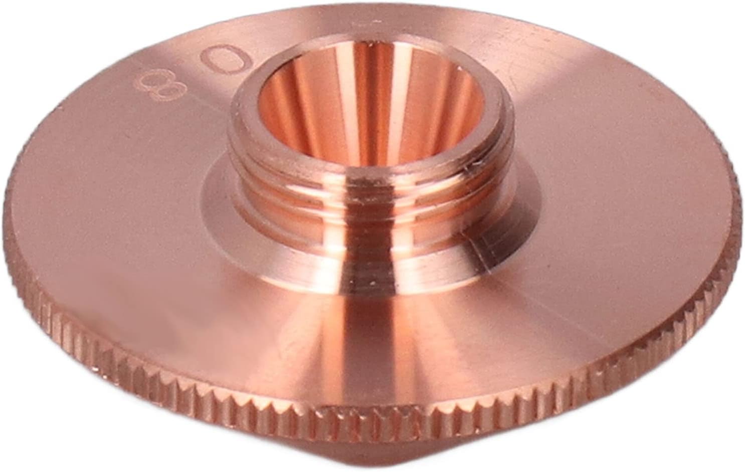 Laser Cutting Nozzle, Copper Welding Nozzle with 0.8mm Opening, Single Layer Fiber Optic Laser Cutting Nozzle 1000Mpa