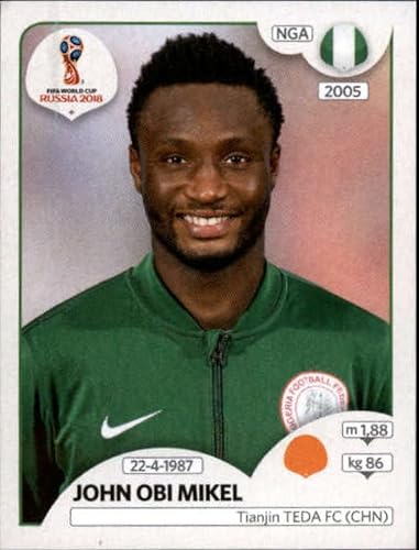 2018 Panini World Cup Stickers Russia #341 John Obi Mikel Nigeria Official Album Stickers in Raw (NM or Better) Condition