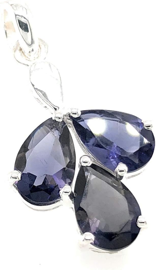 Natural 1.5ct Iolite 925 Sterling Silver Pendant 28mm - Image 7