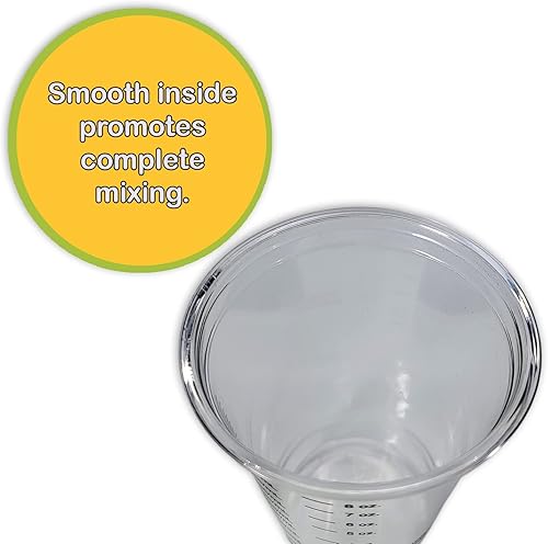 Miniatura 5 de 20 vasos de plástico transparente graduados desechables de 8 onzas para mezclar pintura, manchas, epoxi, resina