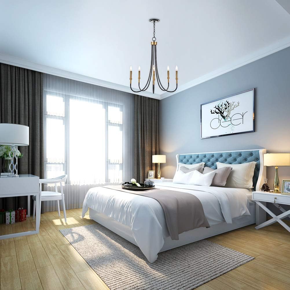Super Sale 🛒 MOTINI 5-Light Farmhouse Chandelier Black and Gold Brass Large Metal Pendant Lighting Fixture for Dining Room, Bedroom, Living Room, 24x24x28 Best Cyber Deals 🔥 MOTINI 5-Light Farmhouse Chandelier Black and Gold Brass Large Metal Pendant Lighting Fixture for Dining Room, Bedroom, Living Room, 24x24x28