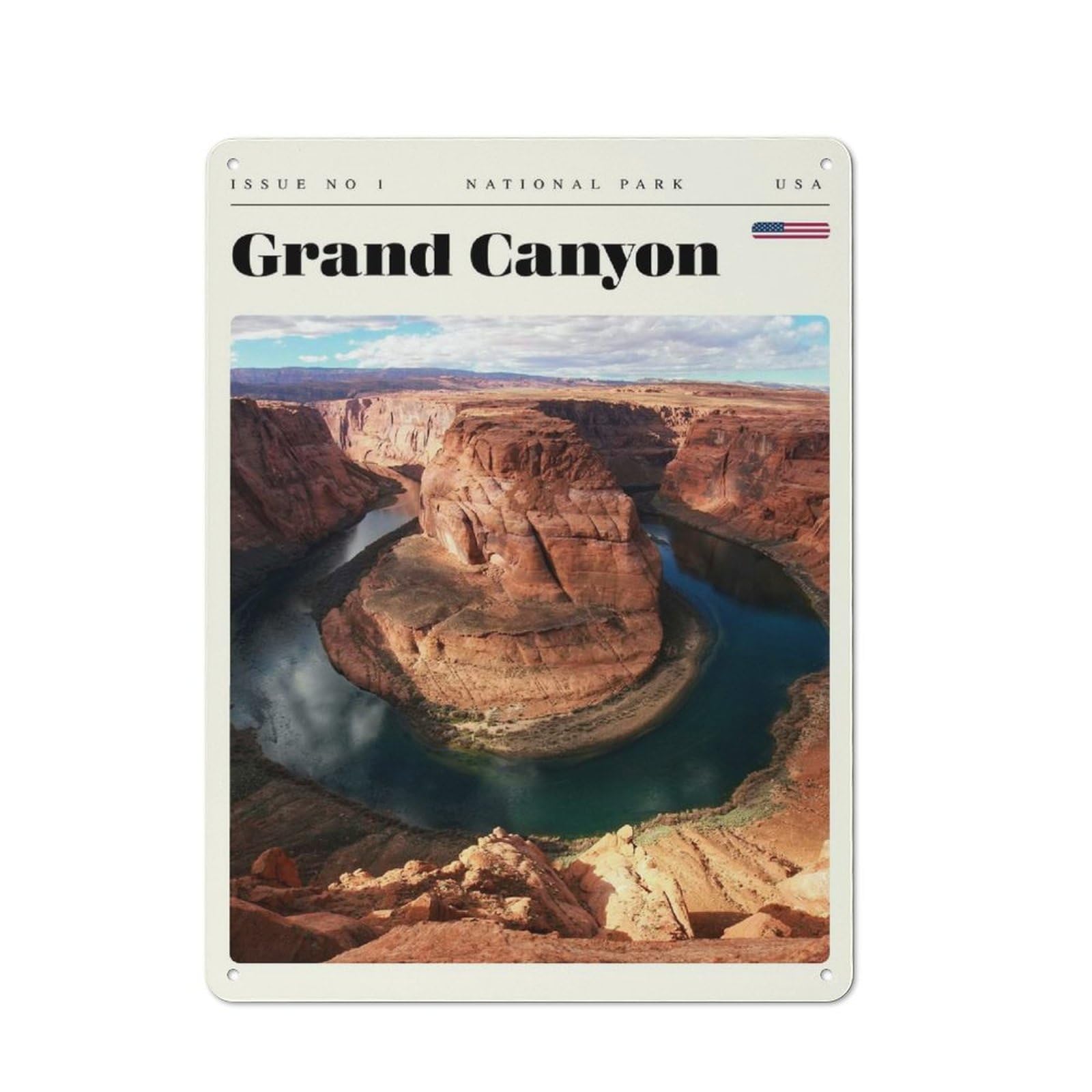 Junmoney Style-22 Understated Grand Canyon National Park Travel Art Metal Wall Plaque 40X30cm, Creative Space Decor For Office, Study, Studio Or Hallway