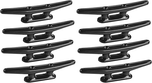 Miniatura 10 de MIZUGIWA Tacos de muelle de 5 pulgadas, 6 pulgadas, 8 pulgadas, nailon negro, amarre para barco, cuerda de kayak, tacos de cuerda, tacos de kayak