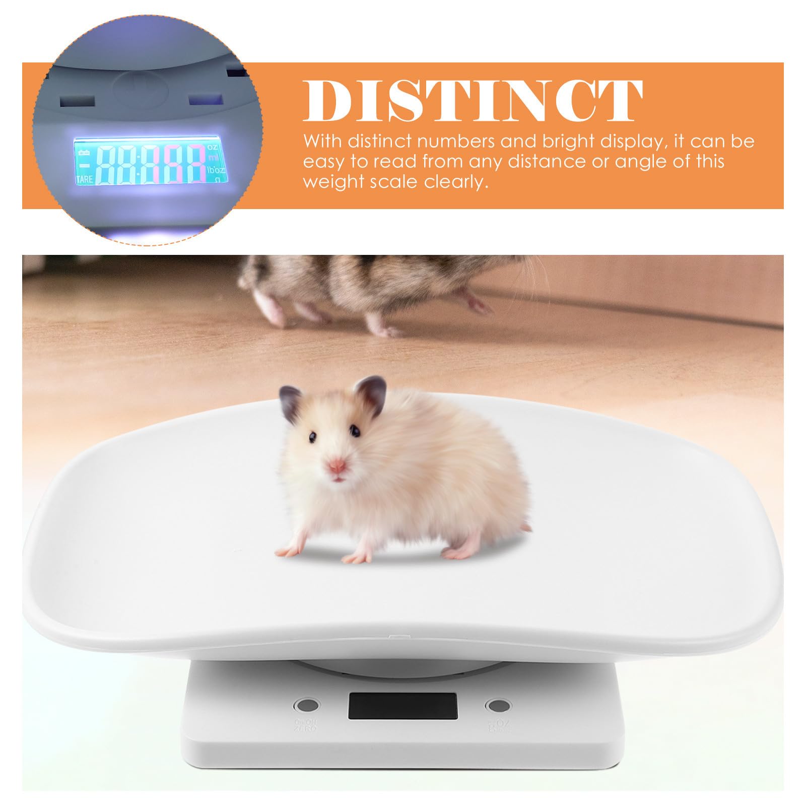 Tofficu Bilancia Digitale per Animali Domestici Piccoli e Gattini Vassoio Elettronico Bianco, Sensori ad Alta Precisione e Display Facile da Leggere, per Cliniche Veterinarie e Negozi