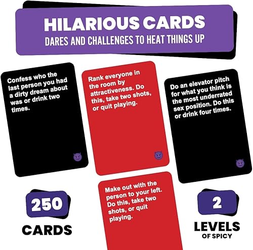 Miniatura 3 de Do or Drink Edición Traviesa - El Juego de Beber para Adultos para Situaciones Picantes - Divertidos Juegos de Fiesta para Adultos con 250 Cartas -