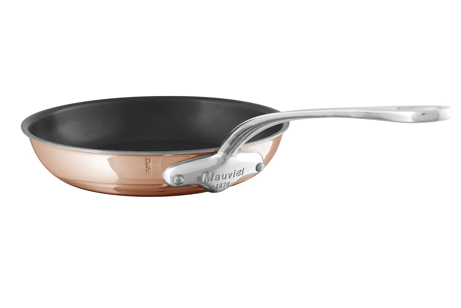 Mauviel M6S 6-Ply Polished Copper Nonstick Frying Pan With Cast Stainless Steel Handles 7 9-in Made In France
