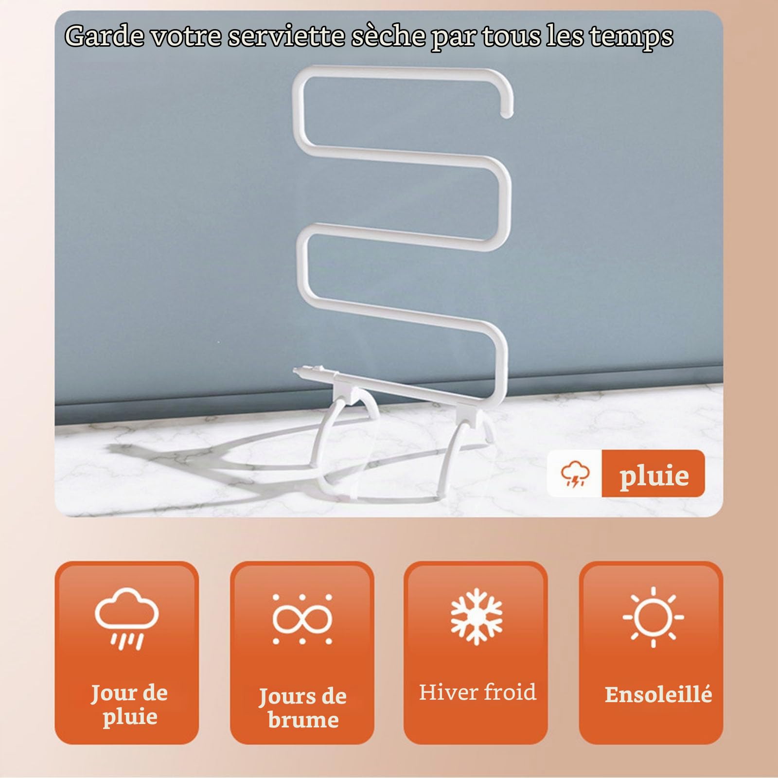 Sèche-Serviettes Électrique sur Pied, Porte-Serviettes Électrique 100W avec 5 Barres, Chauffe-Serviette Blanc Salle de Bain avec Thermostatique À Chaleur, Plug in