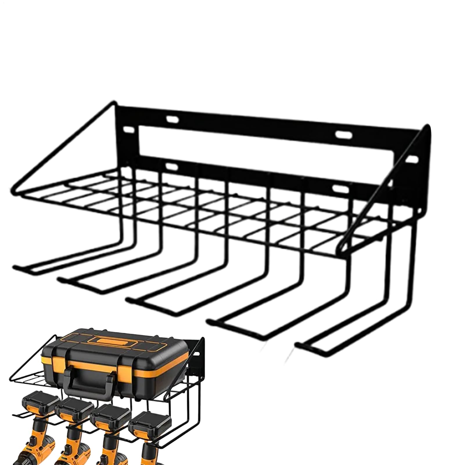 Soporte de Pared para Organizador de Herramientas Estante de Almacenaje de | Portataladros para hogar, garaje, taller, taladro eléctrico, destornillador, tablero perforado