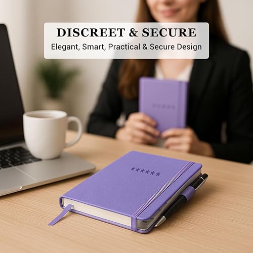 Miniatura 2 de Libro de contraseñas con pestañas alfabéticas - Organizador de direcciones de Internet y contraseñas de tapa dura - Cuaderno de contraseñas para