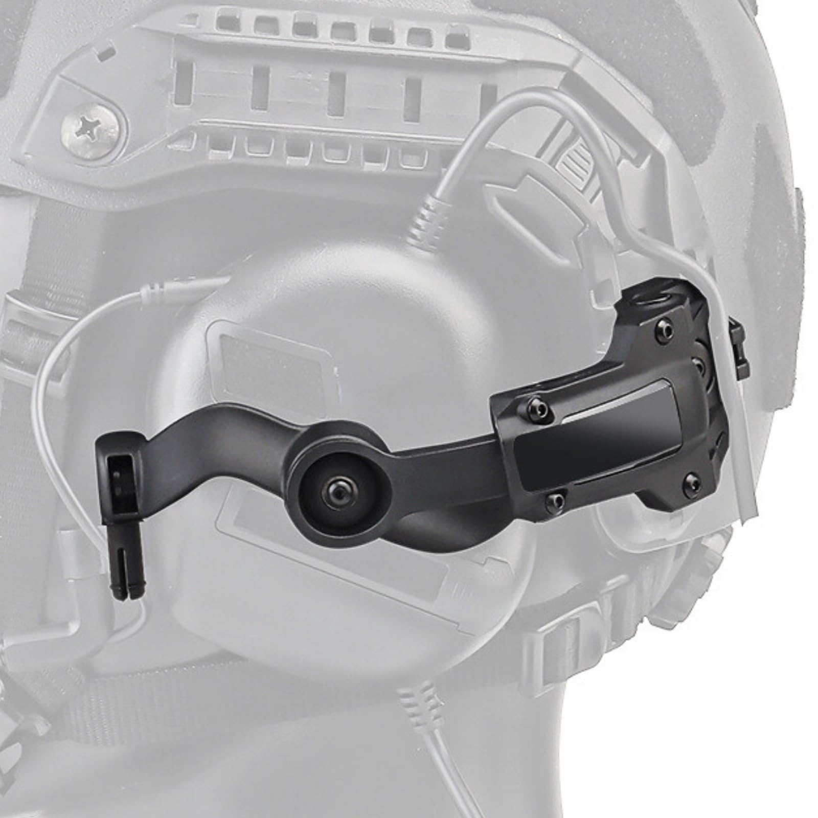 Free-Angle Tactical Headset Rail Mount Compatible with Earmor Headset Adapter On Team Wendy EXFIL/Flux M-Lok/Ops-Core Fast Arc Rail Adapter, Airsoft Helmet Accessory for Earmor M32, M31