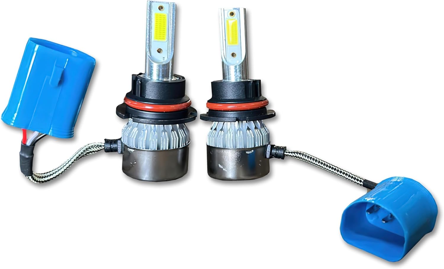 KOZAK Headlights Set with 2x LED Bulbs 9007 and Turn Signal Lights (Left Driver and Right Passenger Side) Compatible with Volvo VN VNL 1998-2003, VNM 2000-2017 PLUS Reflective Vest