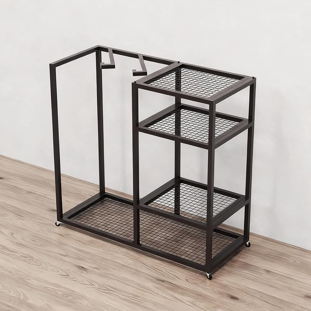 Commercial Ski Equipment Rack, Mobile Snowboard Gear Display Stand Rack, Heavy Duty Steel Floor Stand Ski Organizer for Garage, Indoor Skateboard Rack Stands, for Ski, Ski Boot, Ski Poles